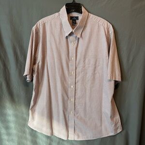 Dockers Men's Plaid Short Sleeve Shirt - Red and White